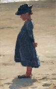 Peder Severin Kroyer Little girl standing on Skagen's southern Beach USA oil painting artist
